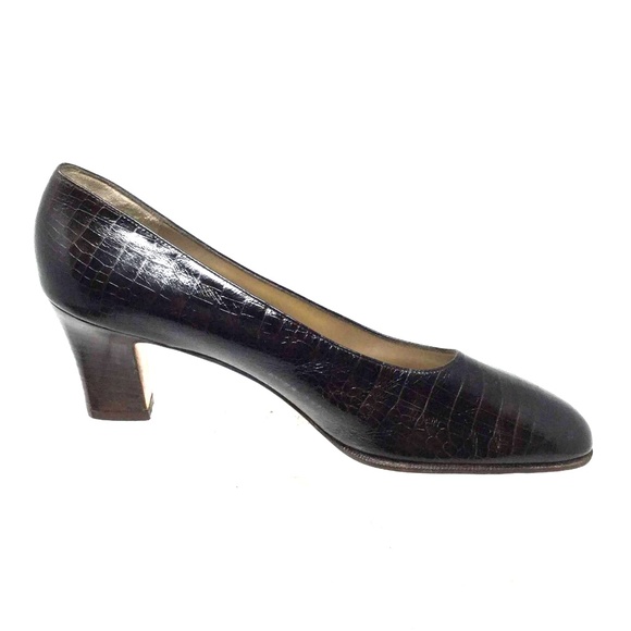 Salvatore Ferragamo Women Shoes Sz Us 8 Brown Heel - Picture 2 of 8